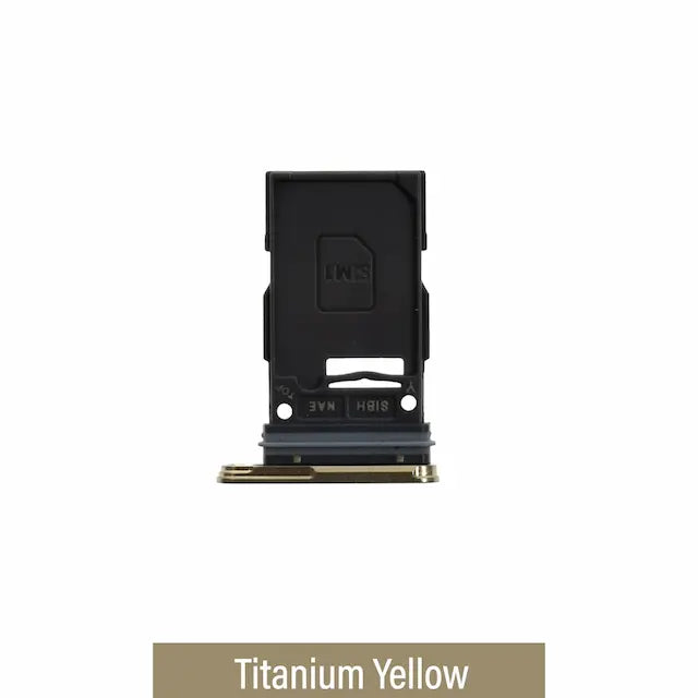 Single SIM Card Tray With Waterproof Ring for Samsung Galaxy S24 Ultra-Titanium Yellow