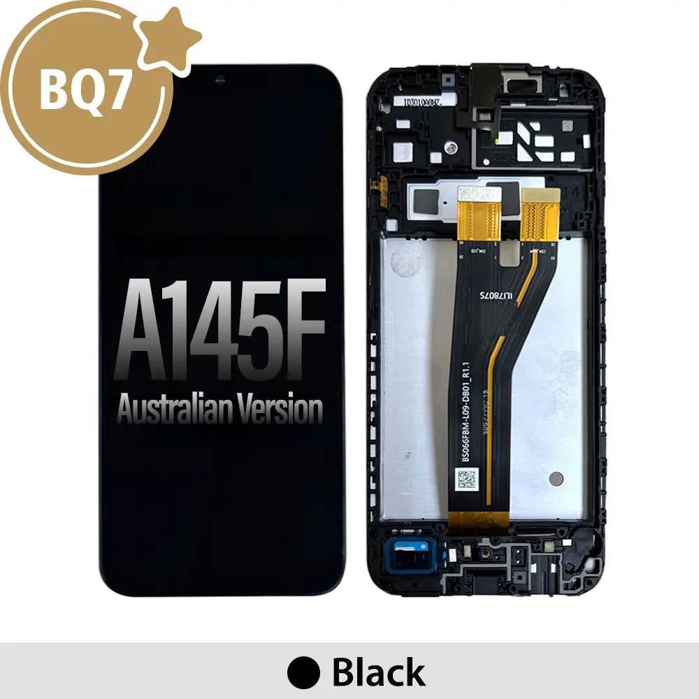 AUSTRALIAN VERSION---BQ7 LCD Screen Replacement Digitizer with Frame for Samsung Galaxy A14 4G A145F-Black (As the same as service pack, but not from official Samsung)