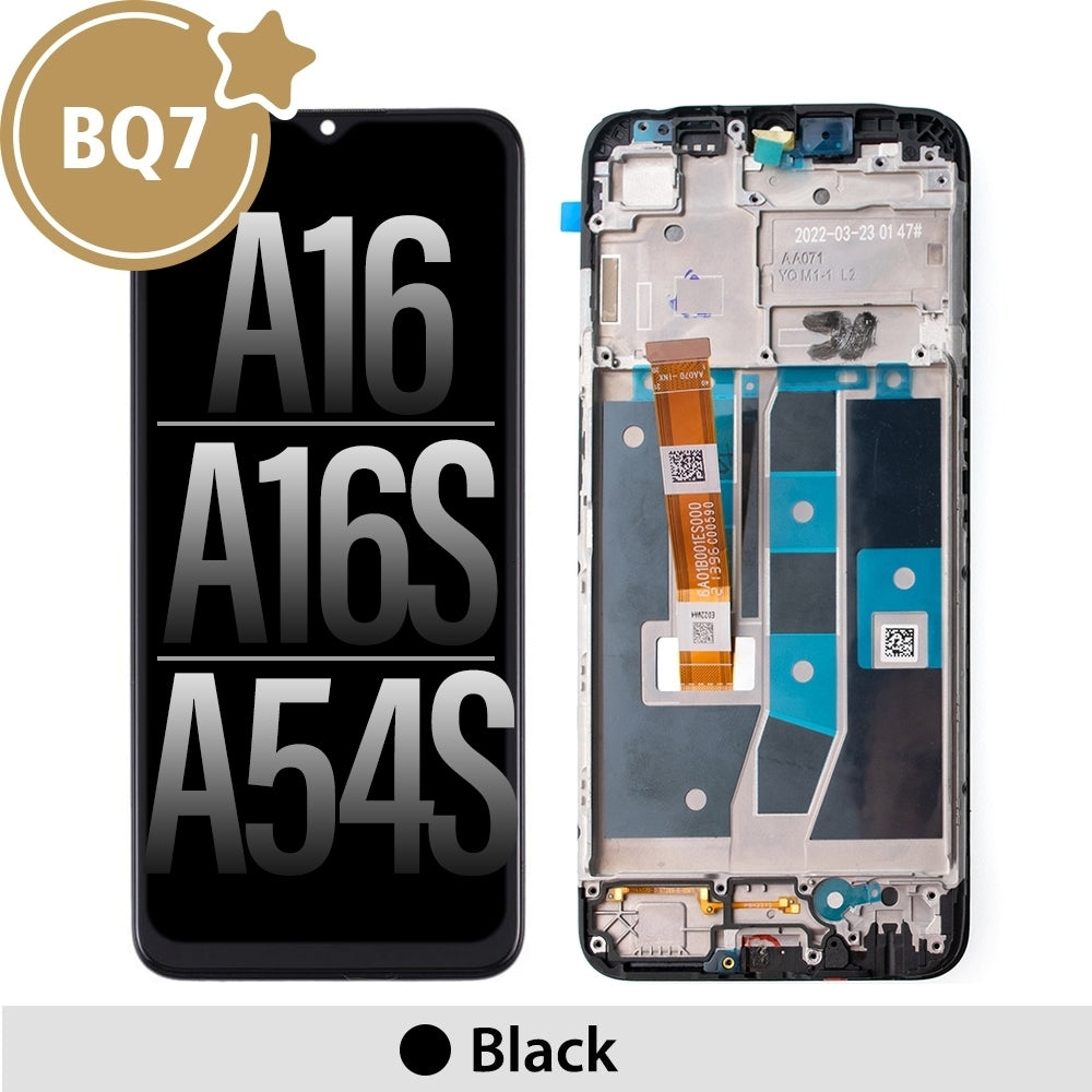 BQ7 LCD Assembly Replacement with Frame for OPPO A16 / A16s / A54s (As the same as service pack, but not from official OPPO)