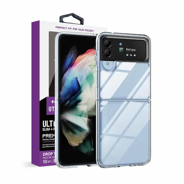 UTIA Ultimate Shockproof Case Cover for Samsung Galaxy Z Flip4-Transparent