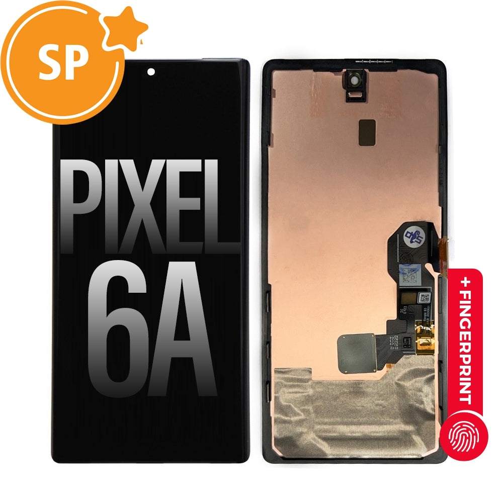 OLED Screen Replacement with Bezel Frame and Fingerprint Sensor for Google Pixel 6a (Service Pack)