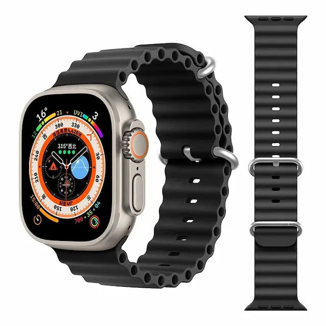 REDEFINE Ocean Silicone Sport Watch Band for Apple Watch S1 S2 S3 (38mm) / S4 S5 S6 SE (40mm) / S7 S8 S9 (41mm) / S10 S11 (42mm)