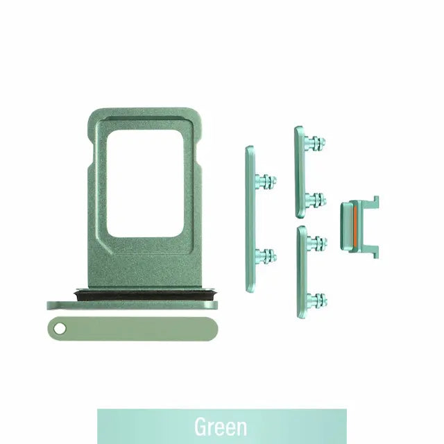 Single SIM Card Tray and Side Button for iPhone 11-Green