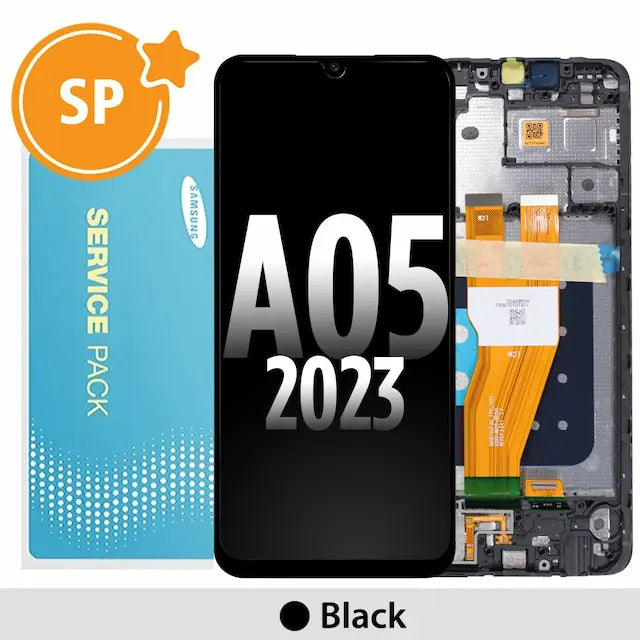 Samsung Galaxy A05 (2023) A055F LCD Replacement with Frame GH81-24189A (Service Pack)-Black