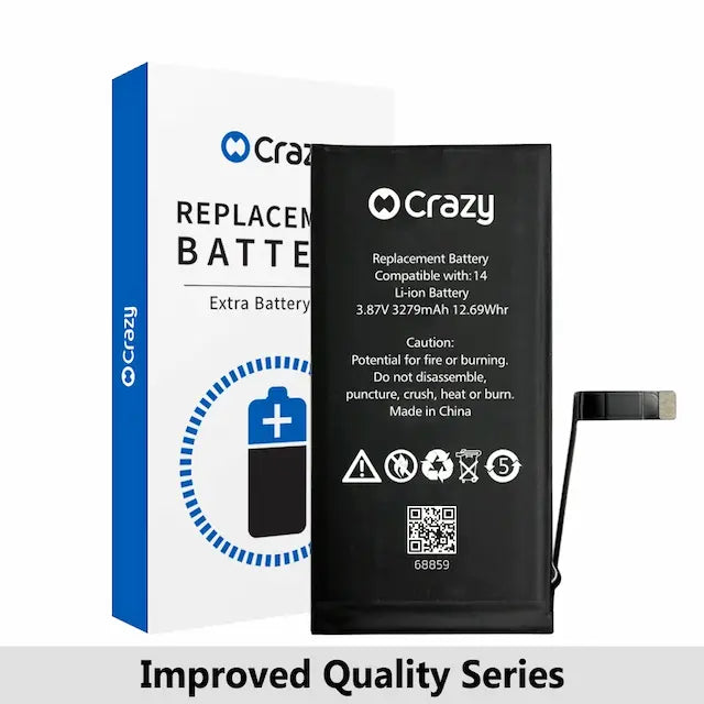 Crazy Improved Quality- iPhone 14 Replacement Battery with Adhesive Strips 3279mAh (TI CHIP: 27546) (Cheapest Price)