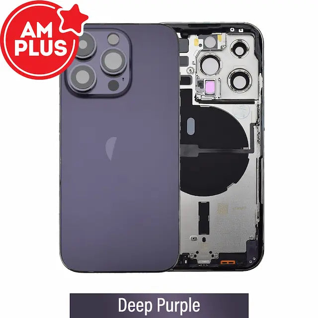 AMPLUS Rear Housing with Small Parts for iPhone 14 Pro-Deep Purple