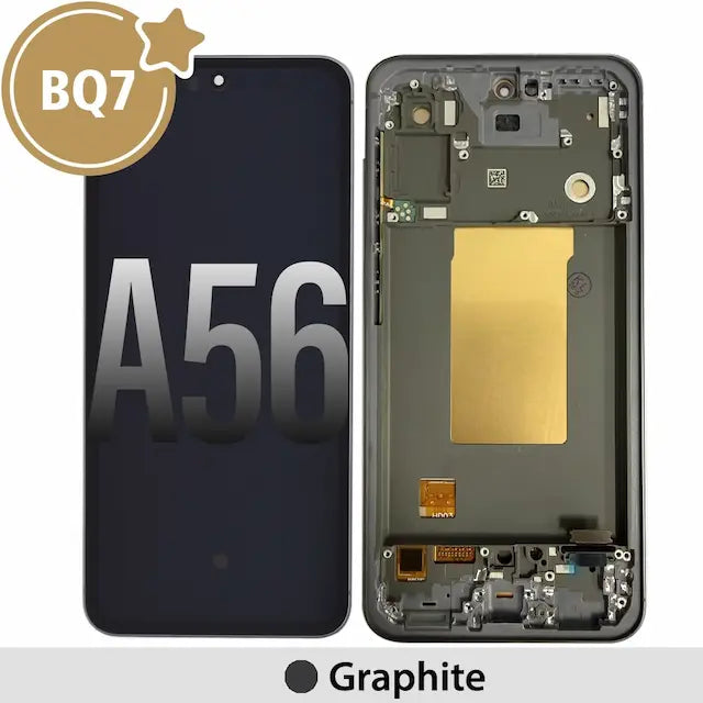 BQ7 OLED Assembly Replacement with Frame for Samsung Galaxy A56 5G A566B / A566F-Graphite