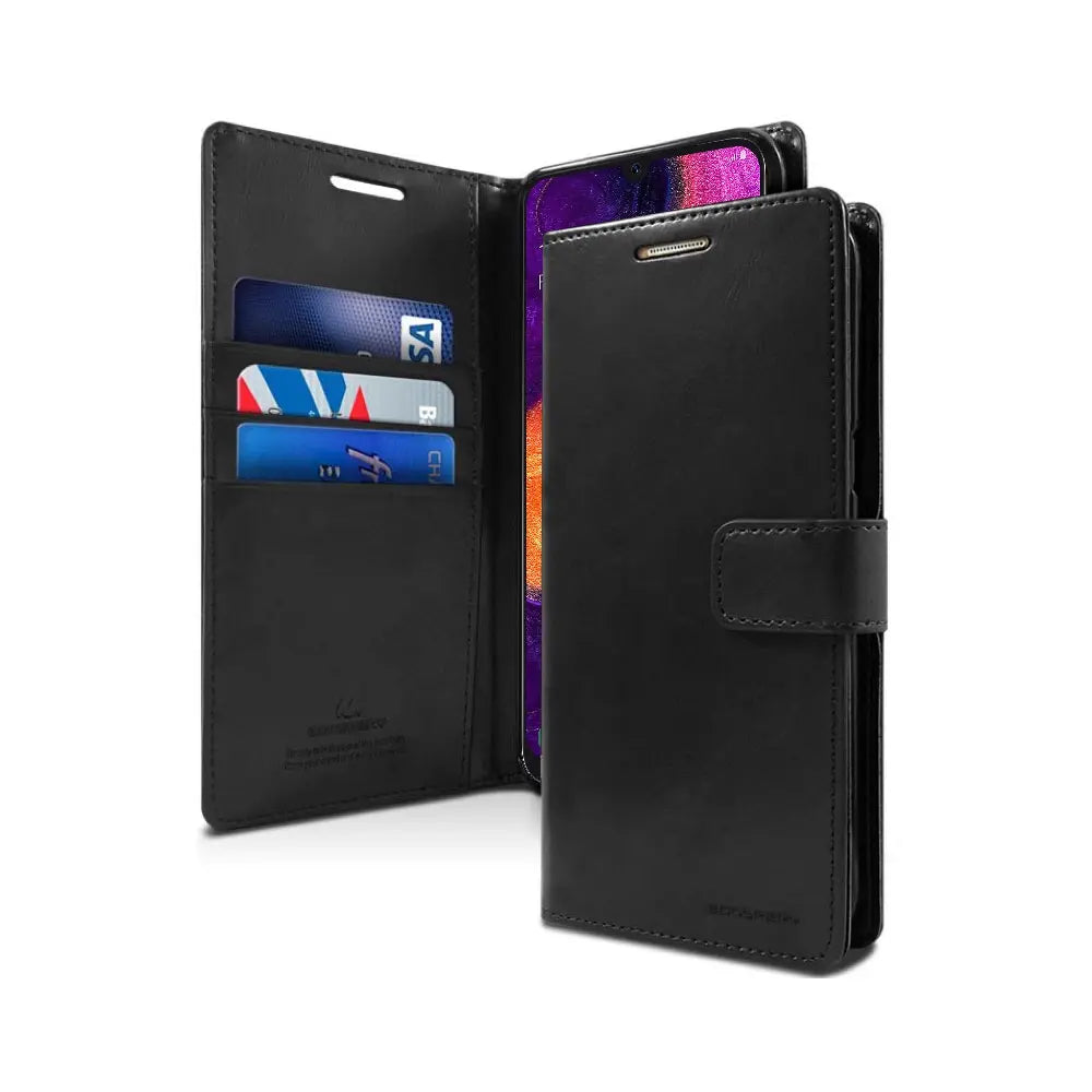 Mercury Blue Moon Diary Cover Case for Samsung Galaxy A50-Black