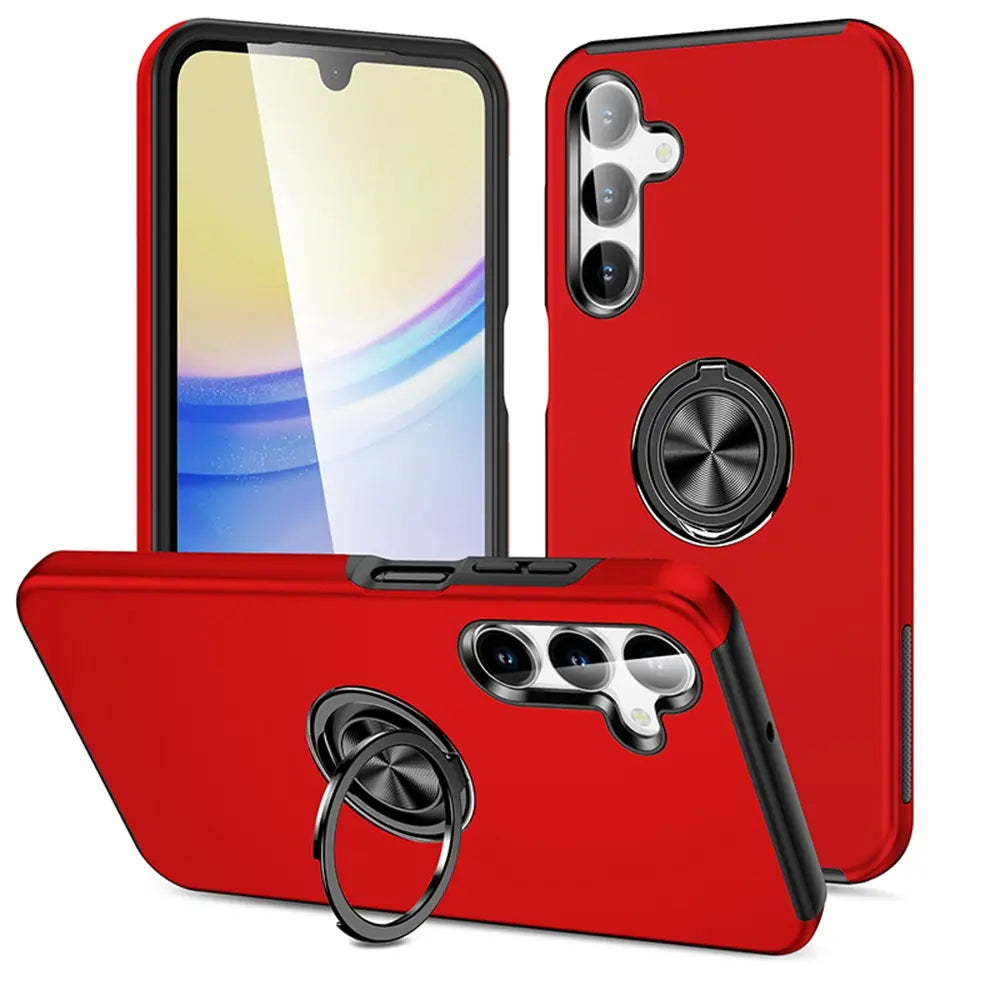 Magnetic Ring Holder Shockproof Case Cover for Samsung Galaxy A17 5G A176B / A26 5G A266B-Red