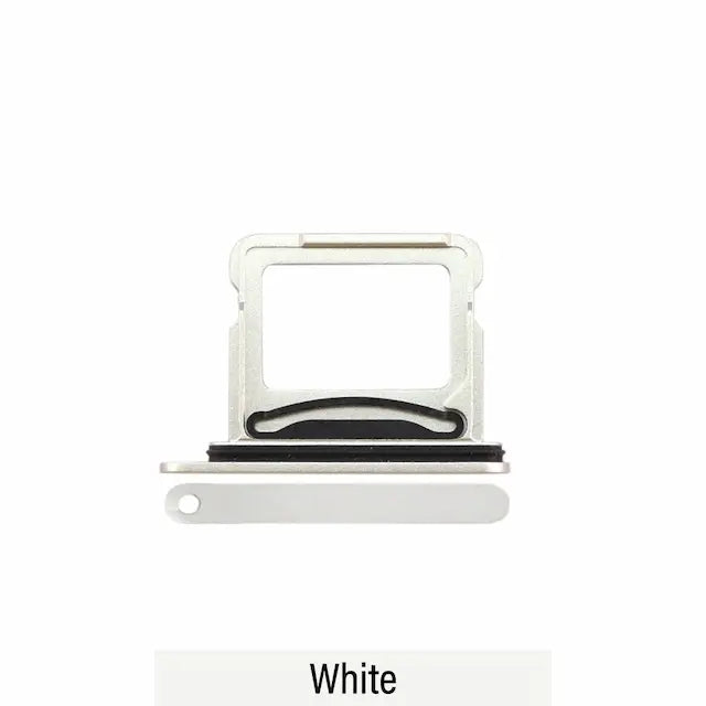 Dual SIM Card Tray for iPhone 16 / 16 Plus-White (Compatible with Single SIM Phones and Dual SIM Phones)