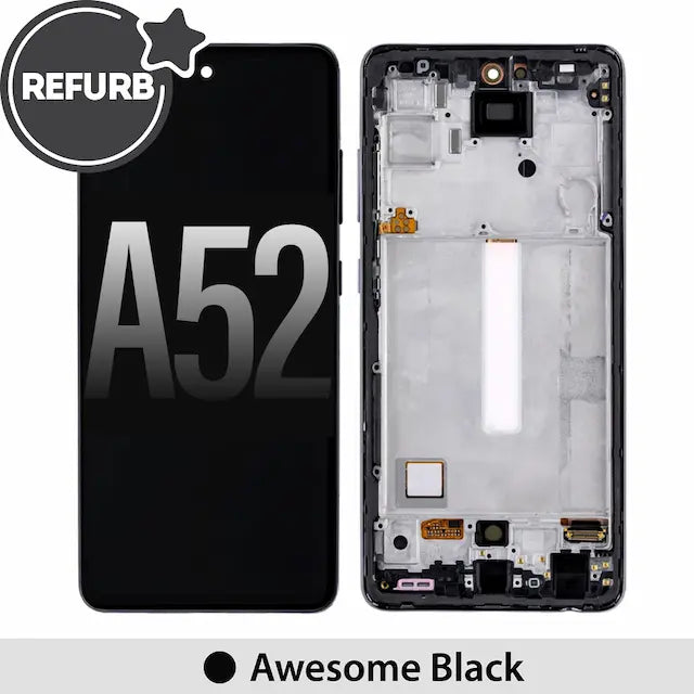 REFURB OLED Screen Replacement Digitizer with Frame for Samsung Galaxy A52 A525 / A52 5G A526 -Black