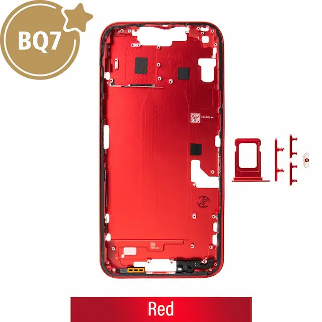 Mid-Frame Housing for iPhone 14 Plus-Red (With SIM Tray Version) (BQ7)