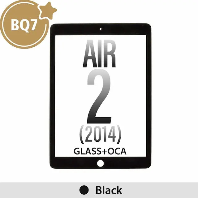 Front Screen Outer Glass With OCA for iPad Air 2 (BQ7)-Black