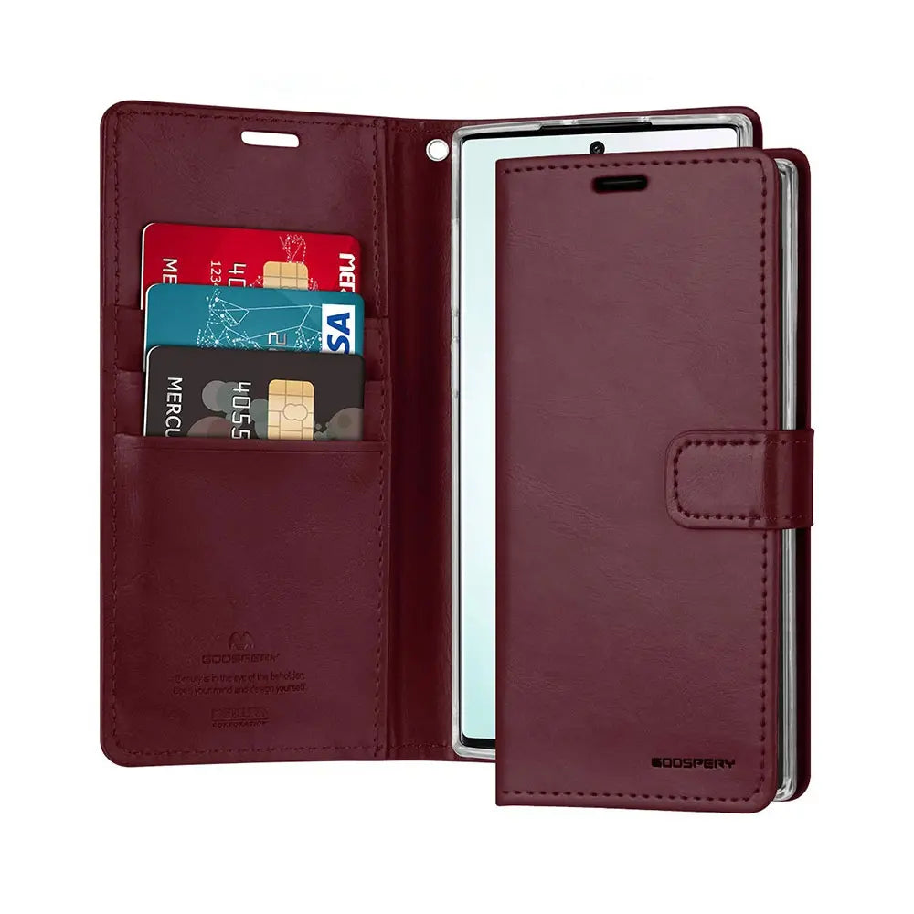 Mercury Blue Moon Diary Cover Case for Samsung Galaxy Note 10 Plus-Black