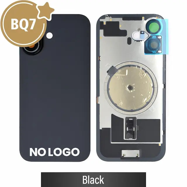 BQ7 Rear Cover Glass with Camera Lens Glass and Magsafe Magnet for iPhone 17 -Black