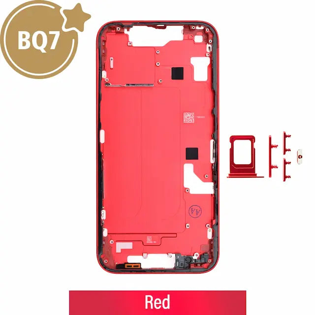 Mid-Frame Housing for iPhone 14-Red (With SIM Tray Version) (BQ7)