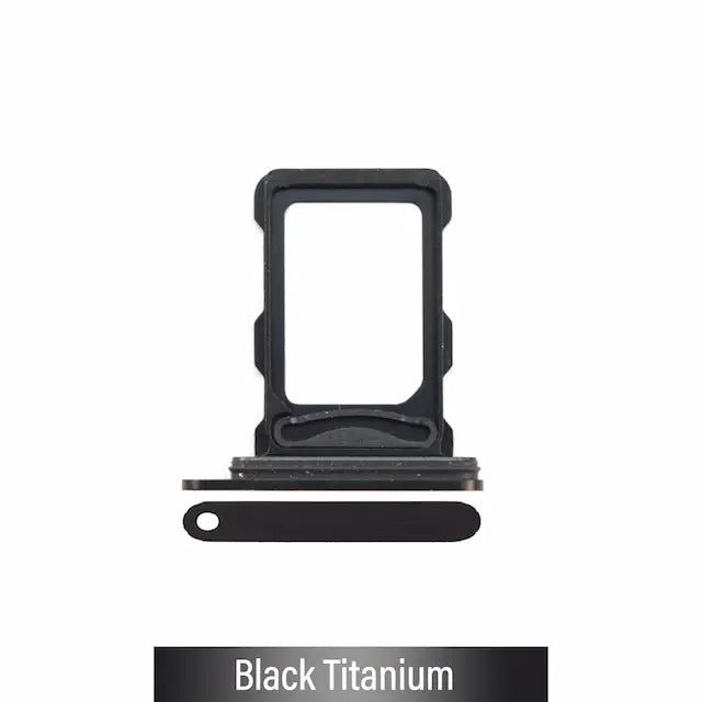 Dual SIM Card Tray for iPhone 16 Pro / 16 Pro Max- Black Titanium (Compatible with Single SIM Phones and Dual SIM Phones)