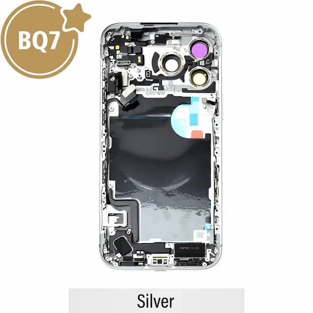 BQ7 Mid-Frame Housing with Full Set Parts for iPhone 17 Pro Max - Silver (With SIM Tray Version)