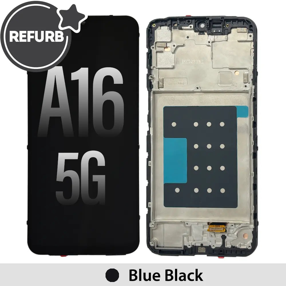 REFURB OLED Screen Replacement Digitizer with Frame for Samsung Galaxy A16 5G A166P-Blue Black