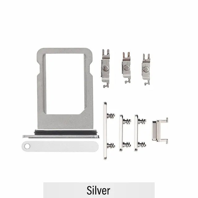 SIM Card Tray and Side Button for iPhone X-Silver