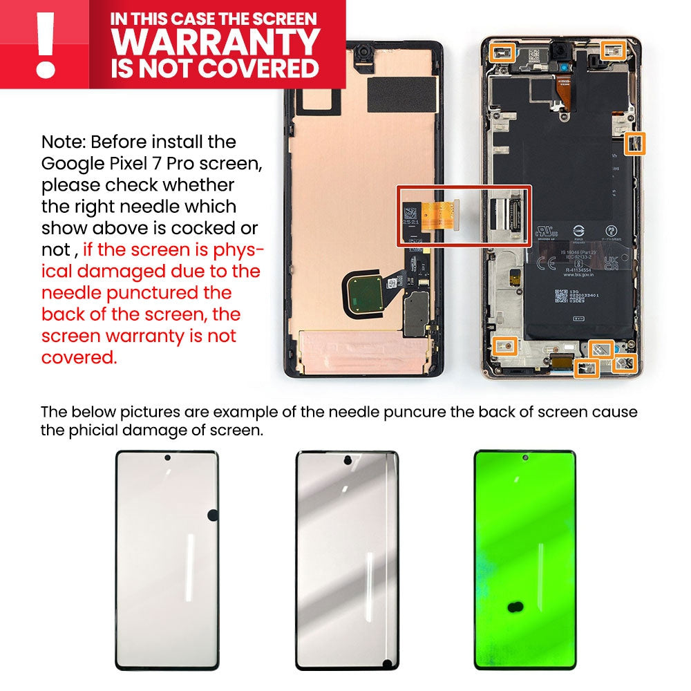 OLED Screen Digitizer with Bezel Frame for Google Pixel 7 Pro G949-00290-01 (Service Pack)