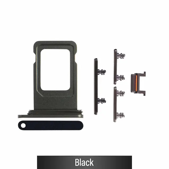 Single SIM Card Tray and Side Button for iPhone 11-Black