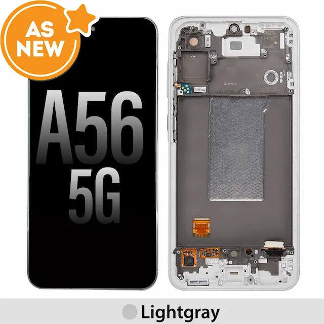 AS NEW-Samsung Galaxy A56 5G A566B OLED Screen Replacement with Frame -Lightgray (SERVICE PACK SCREEN AND SERVICE PACK FRAME ASSEMBLED)