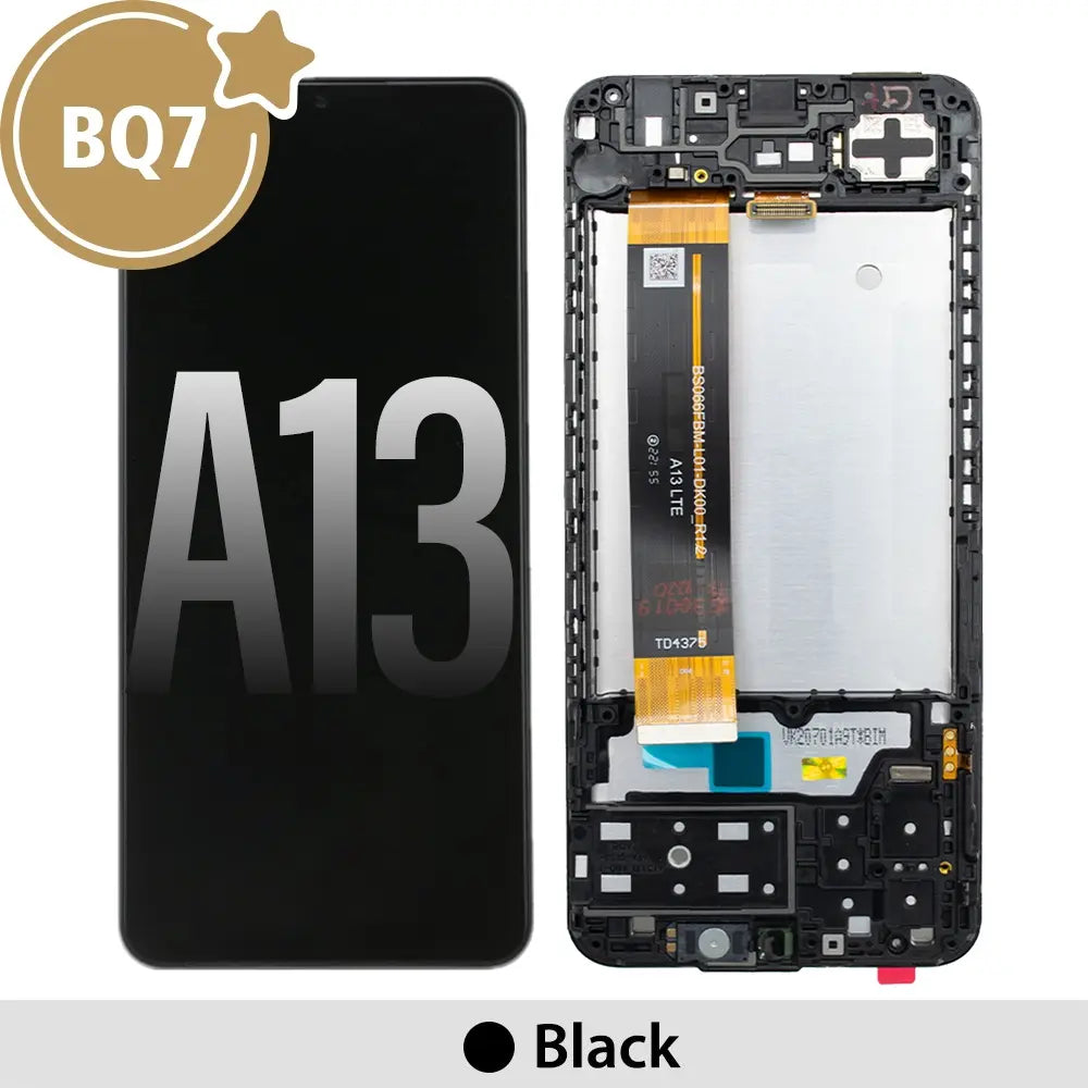 Samsung Galaxy A13 A135F BQ7 LCD Screen Replacement Digitizer with Frame-Black (As the same as service pack, but not from official Samsung)