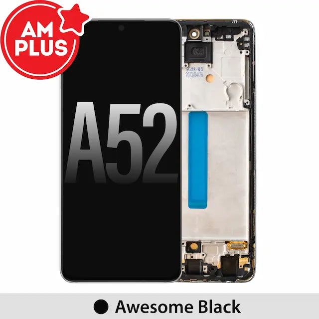 Samsung Galaxy A52 A525 / A52 5G A526 / A52s 5G A528 OLED Screen Replacement Digitizer with Frame-Black (AMPLUS)