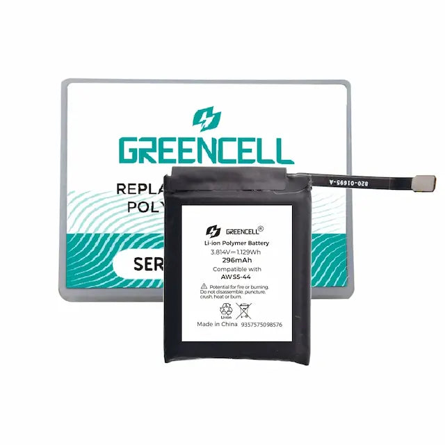 Greencell Apple Watch Series 5 44MM / SE (GPS / LTE) 44MM / SE2 (GPS / LTE) 44MM Replacement Battery with Adhesive Strips 296mAh