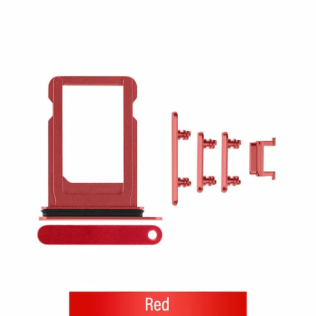 SIM Card Tray and Side Button for iPhone XR-Red