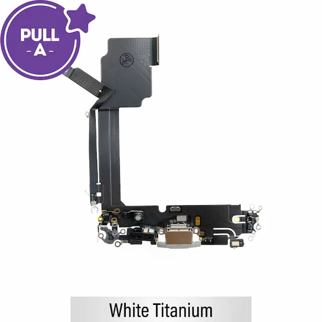 Charging Port for iPhone 15 Pro Max (PULL-A)-White Titanium