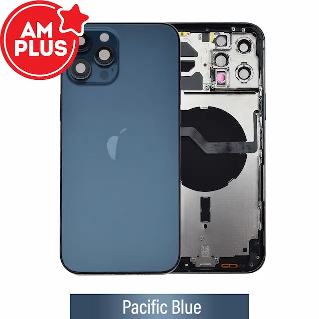 AMPLUS Rear Housing with Small Parts for iPhone 12 Pro Max-Pacific Blue