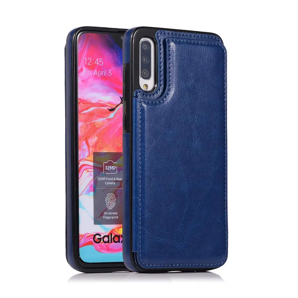 Back Flip Leather Wallet Cover Case for Samsung Galaxy A50 / A50s / A30s-Red