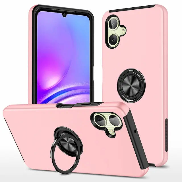 Magnetic Ring Holder Shockproof Case Cover for Samsung Galaxy A07 4G A075-Pink