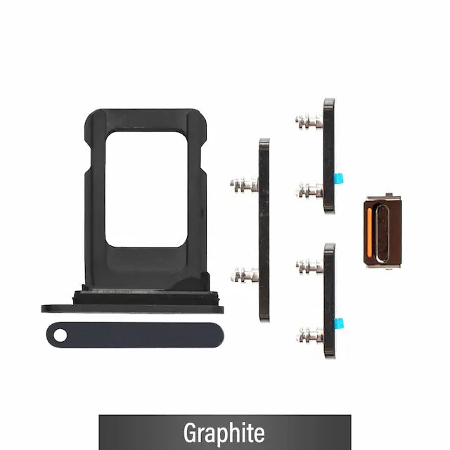 Single SIM Card Tray and Side Button for iPhone 13 Pro / 13 Pro Max-Graphite