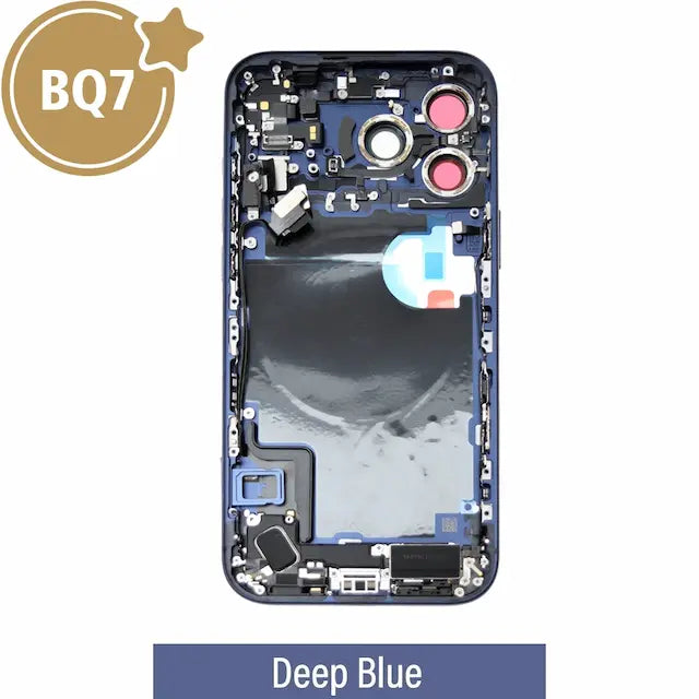 BQ7 Mid-Frame Housing with Full Set Parts for iPhone 17 Pro Max- Deep Blue (With SIM Tray Version)