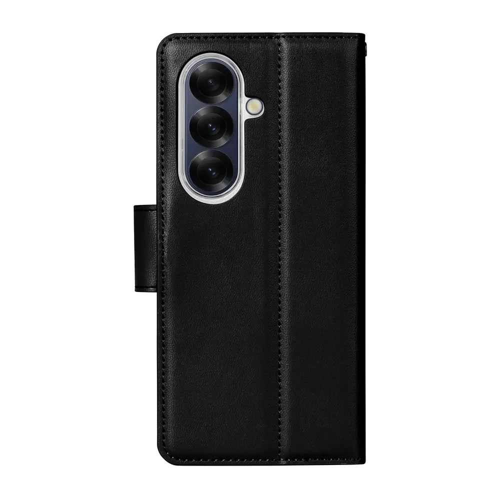 Hanman PU Flip Leather Wallet Case for Samsung Galaxy A07 4G -Black