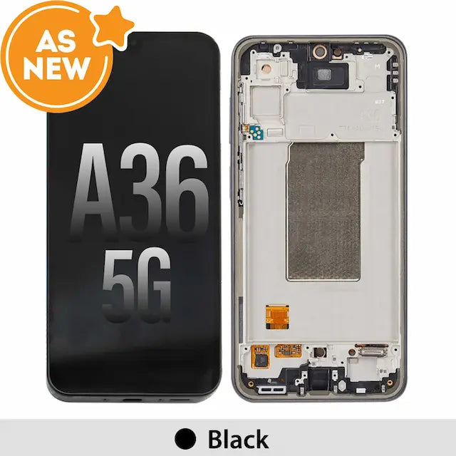 AS NEW-Samsung Galaxy A36 5G A366B OLED Screen Replacement with Frame -Black (SERVICE PACK SCREEN AND SERVICE PACK FRAME ASSEMBLED)