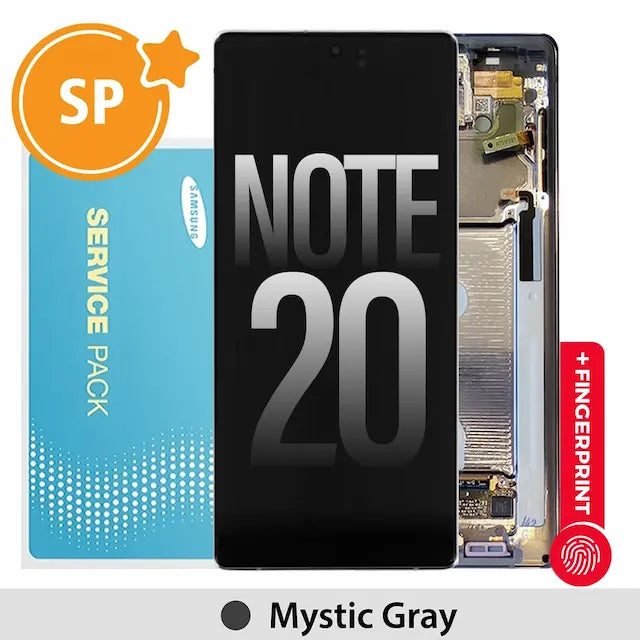 Samsung Galaxy Note 20 N980F OLED Screen Replacement with Frame GH82-23495A/23733A (Service Pack)-Mystic Gray