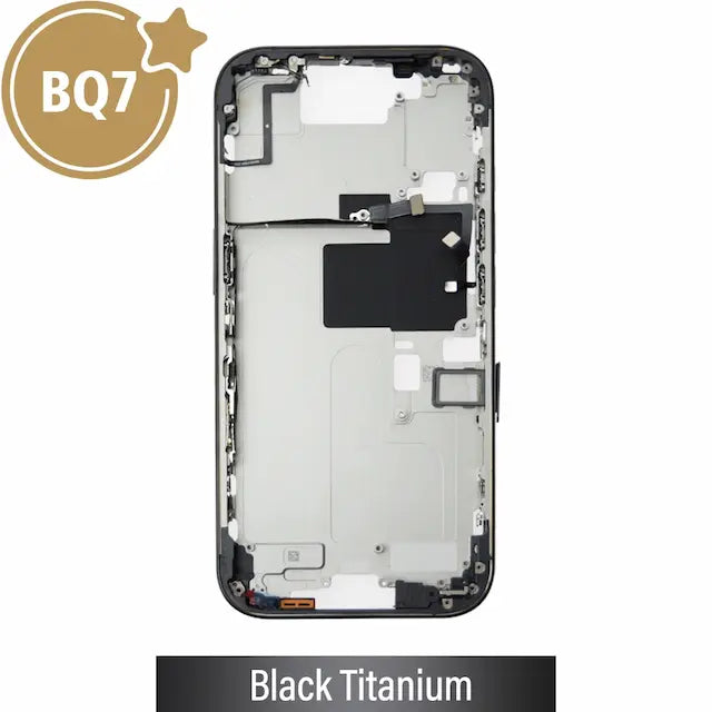 Mid-Frame Housing for iPhone 16 Pro-Black Titanium (With SIM Tray Version) (BQ7)