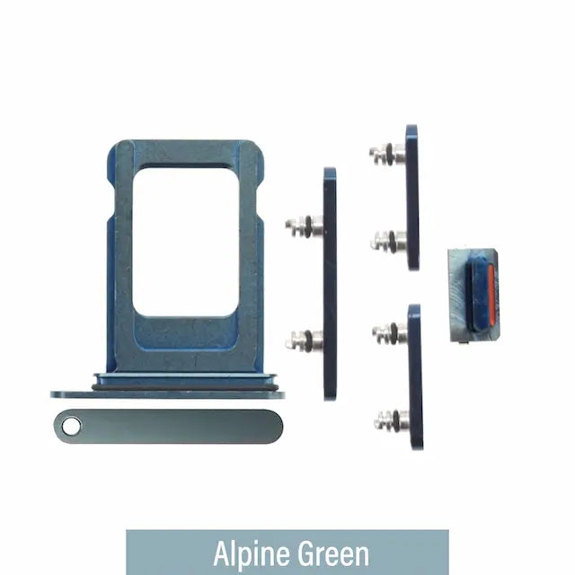 Single SIM Card Tray and Side Button for iPhone 13 Pro / 13 Pro Max-Alpine Green