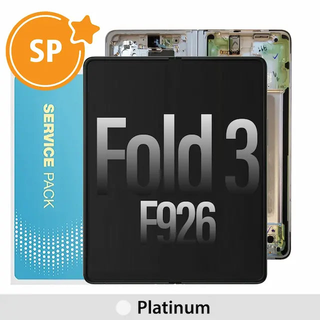 Samsung Galaxy Z Fold 3 5G F926B OLED Screen Replacement with Frame Without Battery GH82-26283D (Service Pack)-Platinum
