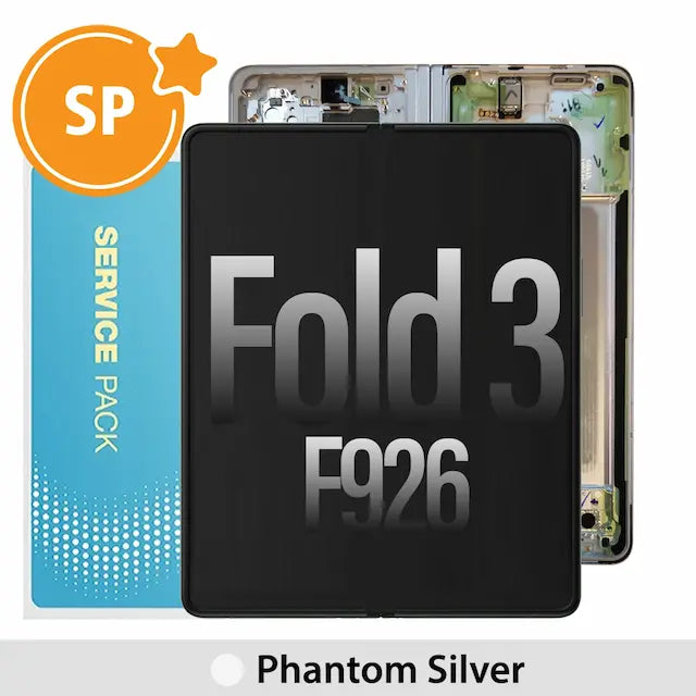 Samsung Galaxy Z Fold 3 5G F926B OLED Screen Replacement with Frame Without Battery GH82-26283C (Service Pack)-Phantom Silver