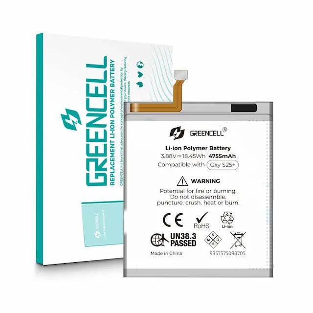Greencell Samsung Galaxy S25 Plus 5G S936B / S25FE S731 Replacement Battery with Adhesive Strips 4755mAh