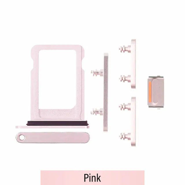 Single SIM Card Tray and Side Button for iPhone 13 mini-Pink
