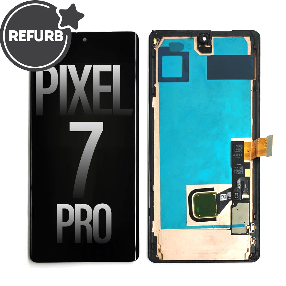 REFURB OLED Screen Digitizer with Bezel Frame and Fingerprint Sensor for Google Pixel 7 Pro