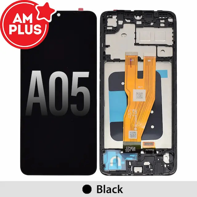LCD Screen Replacement Digitizer with Frame for Samsung Galaxy A05 A055F-Black (AMPLUS)