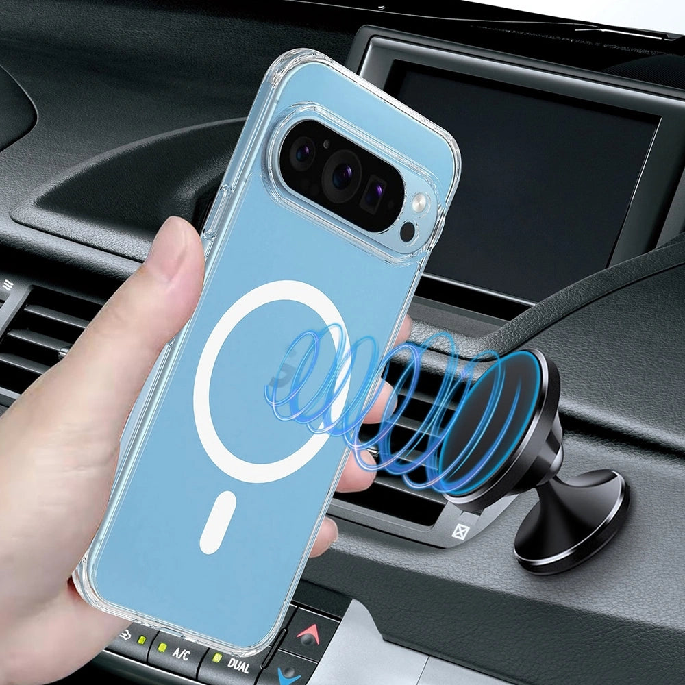 High Quality Acrylic + TPU Hybrid Transparent Case Cover With Magnetic Ring For Google Pixel 10 Pro XL / 11 Pro XL