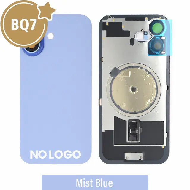 BQ7 Rear Cover Glass with Camera Lens Glass and Magsafe Magnet for iPhone 17 -Mist Blue